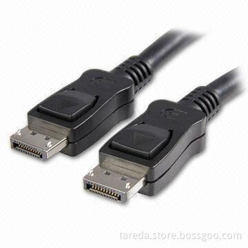 DisplayPort Cables with Gold-/Nickel-plated Copper Conductor, OEM Orders are Welcome
